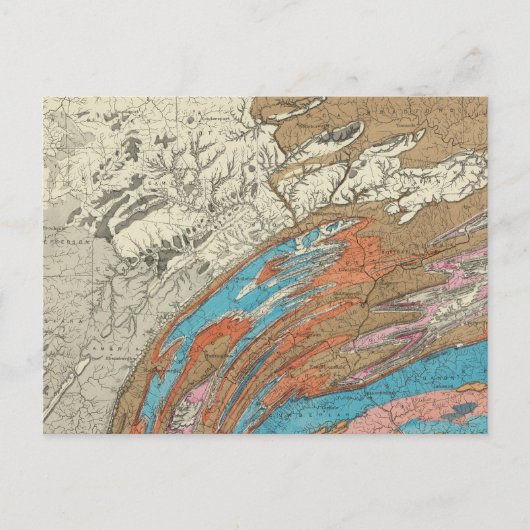 Penn-geologische formaties briefkaart (Voorkant)