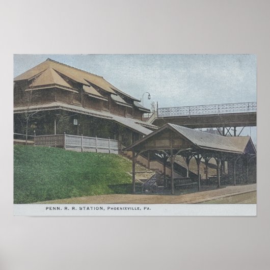 Penn Railroad Station Phoenixville PA Poster (Voorkant)