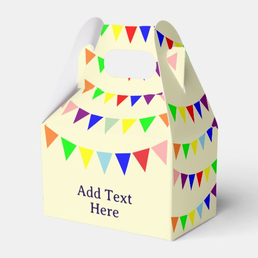 Pennant Banner Patter Party Decor Geel Bedankdoosjes (Voorkant Zijde)