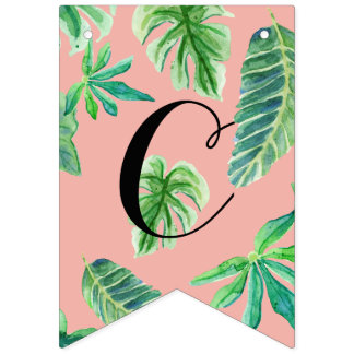Pennant Gefeliciteerd met Pink Leaf Afstuderen Vlaggetjes