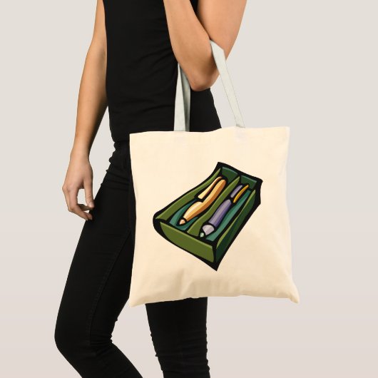 Pennen in een doos tote bag (Voorkant (product))