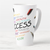 Pennen op witte achtergrond latte mok (Rechterhoek)