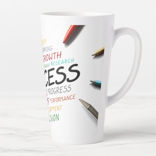 Pennen op witte achtergrond latte mok (Rechts)