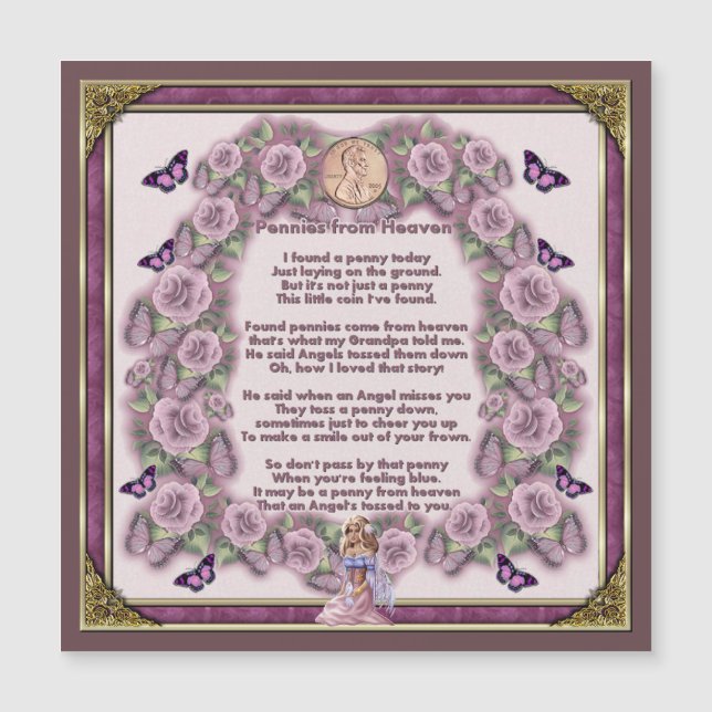 Pennies uit Heaven Angel Magnet (Voorkant)