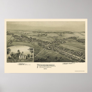 Pennsburgh, PA Panoramic Map - 1894 Poster