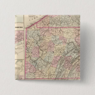 Pennsylvania 4 vierkante button 5,1 cm