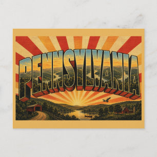 Pennsylvania Allegheny Plateau Rivier Bos Kunst Briefkaart