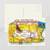 Pennsylvania Ansichtkaart Kaart (Voorkant / Achterkant)