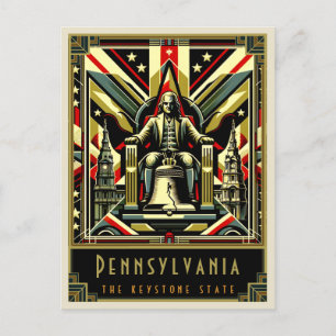 Pennsylvania   Art. Deco Briefkaart