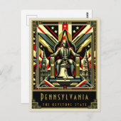 Pennsylvania | Art. Deco Briefkaart (Voorkant / Achterkant)