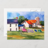 Pennsylvania Boerderij & Washline Briefkaart (Voorkant / Achterkant)