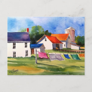 Pennsylvania Boerderij & Washline Briefkaart