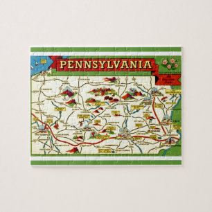 Pennsylvania Briefkaart Kaart Jigsaw Puzzel