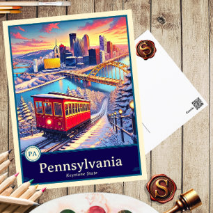 Pennsylvania   Carte postale ombragée style Anime