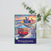 Pennsylvania | Carte postale ombragée style Anime (Debout devant)