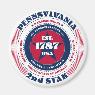 Pennsylvania Circle Typografie Souvenir Magnet Magneet