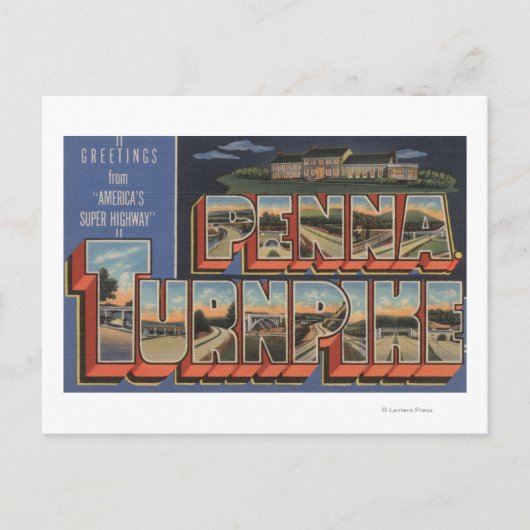 Pennsylvania - De Pennsylvania Turnpike Briefkaart (Voorkant)
