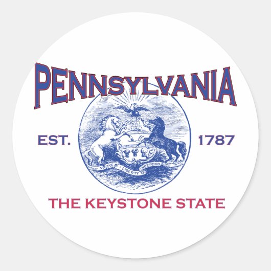 PENNSYLVANIA de sleutelsteenstaat Ronde Sticker (Voorkant)
