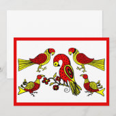 Pennsylvania Duitse volks kunst vogels schuur brui (Voorkant / Achterkant)