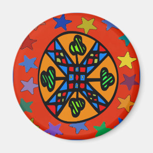 Pennsylvania Dutch Hex Sign Shamrock Star Magneet
