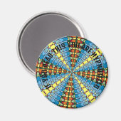 Pennsylvania Dutch Hex Sign Spring Green en Blue Magneet (Voorkant / Achterkant)