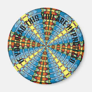 Pennsylvania Dutch Hex Sign Spring Green en Blue Magneet