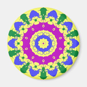 Pennsylvania Dutch Hex Sign Spring Green en Blue Magneet