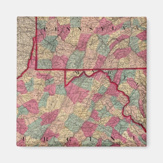 Pennsylvania en Virginia Magneet (Voorkant)