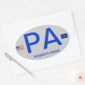 Pennsylvania* Euro Stijl Ovale Sticker (Envelop)