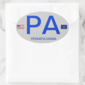 Pennsylvania* Euro Stijl Ovale Sticker (Tas)