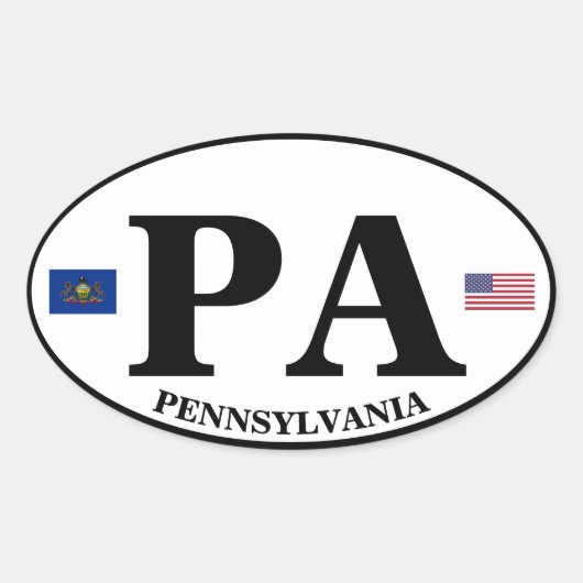 Pennsylvania Euro-Style Oval Sticker (Voorkant)