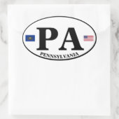 Pennsylvania Euro-Style Oval Sticker (Tas)