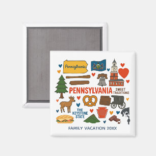 Pennsylvania Familie Reis Souvenir Aangepaste Magn Magneet
