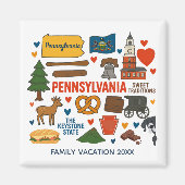 Pennsylvania Family Trip Keepsake Custom Magnet (Devant)