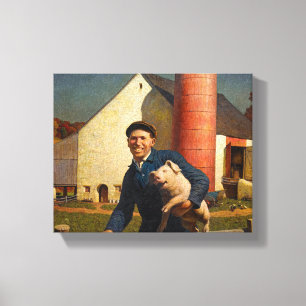 Pennsylvania Farmer door Newell Convers Wyeth Canvas Afdruk
