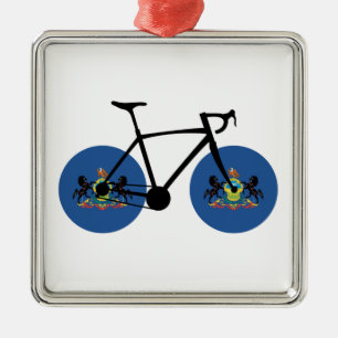 Pennsylvania Flag Cycling Metalen Ornament