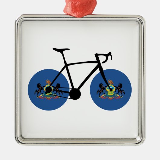 Pennsylvania Flag Cycling Metalen Ornament (Voorkant)