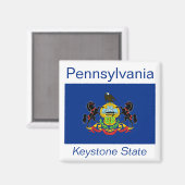 Pennsylvania Flag Magnet Magneet (Voorkant / Achterkant)