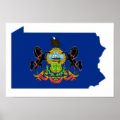 Pennsylvania Flag Map Poster (Voorkant)