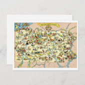 Pennsylvania Funny Map Briefkaart (Voorkant / Achterkant)