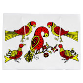 Pennsylvania German folk bird print Groot Cadeauzakje (Achterkant)