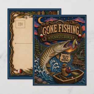 Pennsylvania Gone Fishing Muskellunge Briefkaart