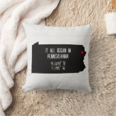 Pennsylvania GPS-coördinaten met hart Kussen (Deken)