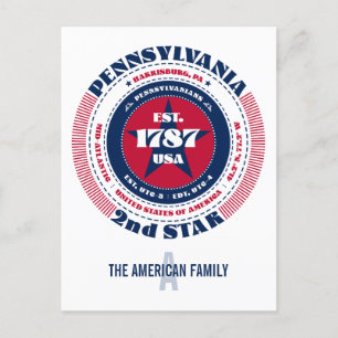 Pennsylvania, Harrisburg PA, Patriottisch Monogram Briefkaart