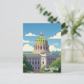 Pennsylvania Harrisburg Reizen Briefkaart (Staand voorkant)