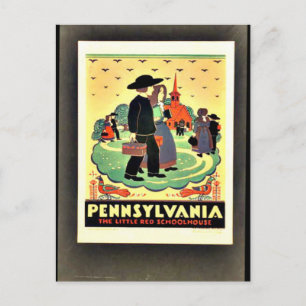 Pennsylvania, het kleine rode schoolhuis briefkaart