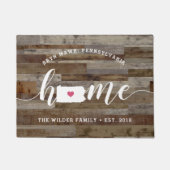 Pennsylvania Home Staat Gepersonaliseerde Housenbl Deurmat (Voorkant)