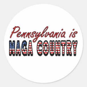 Pennsylvania is MAGA land Trump Trucker hoed Ronde Sticker