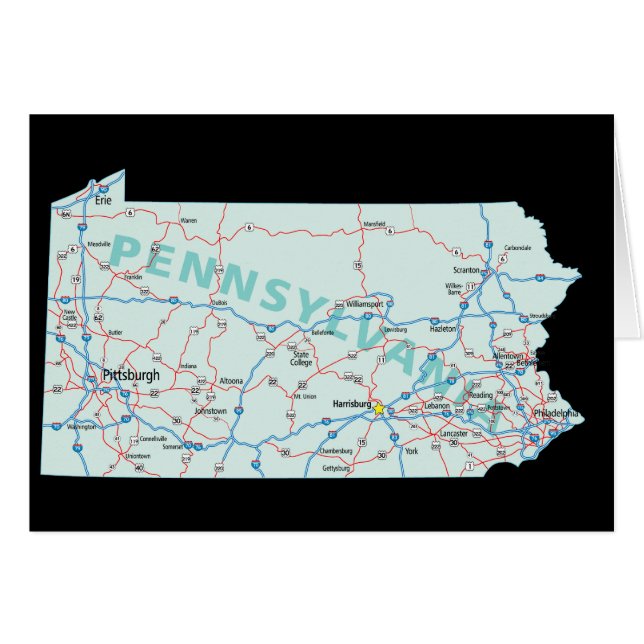 Pennsylvania-kaart (Voorkant Horizontaal)