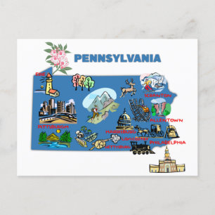 Pennsylvania-kaart Briefkaart
